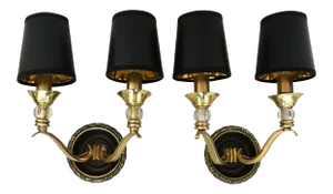 1950s French Maison Lunel Double Arms Sconces - a Pair