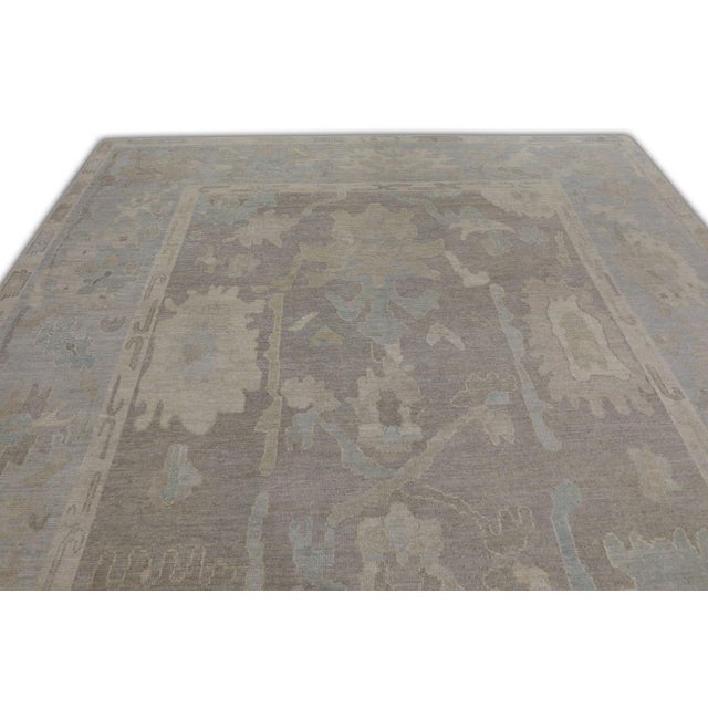 Oriental Hand Knotted Rug Turkish Oushak 9'10" x 13'11" For Sale - Image 4 of 7