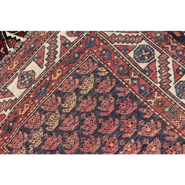 Antique Hamadan Runner Rug With All-Over Floral Design and Geometric Border3'3" X 12'6" For Sale - Image 11 of 11