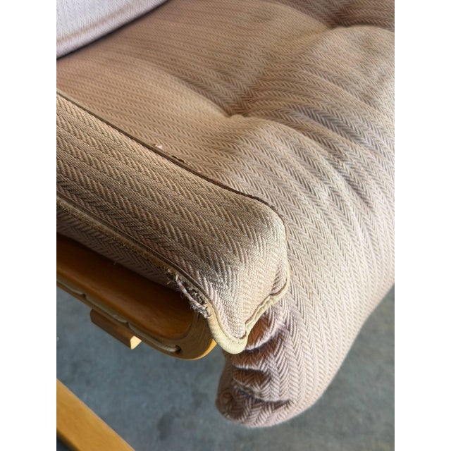 Beechwood Bentwood Lounge Chair With Dusty Pink Upholstery Mid-Century Modern 1970s For Sale - Image 9 of 10