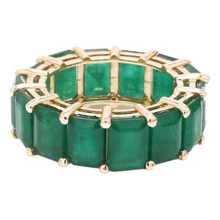 Natural 4.78 cts emerald ring in 14k gold For Sale