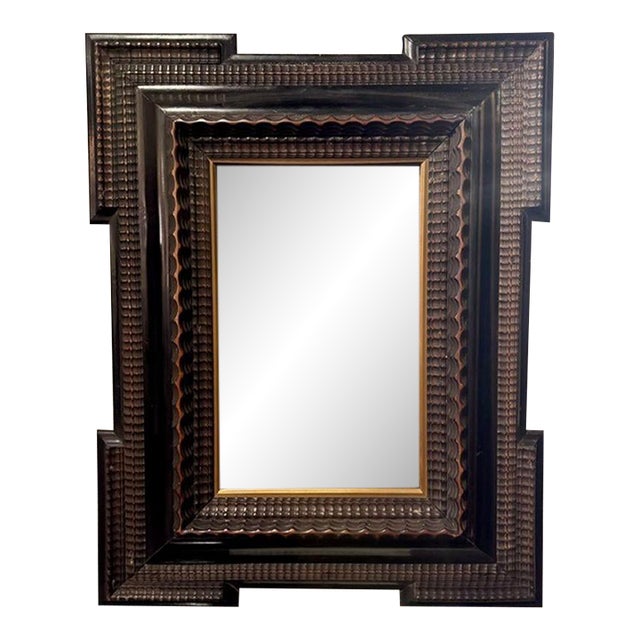 19th C. Portuguese Carved Mirror For Sale