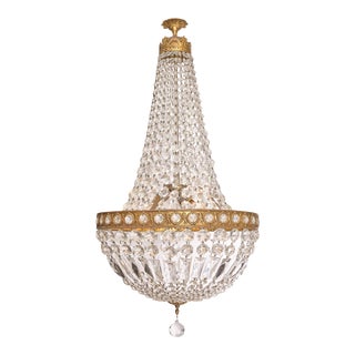 Crystal Empire Style Vintage Chandelier For Sale