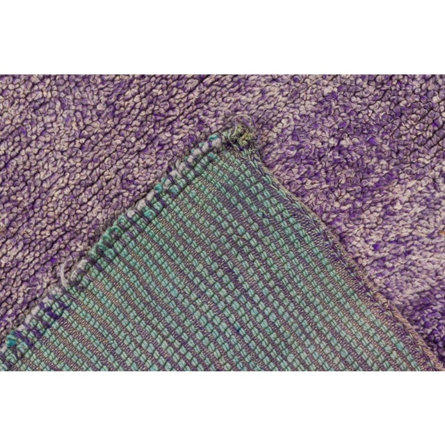 Mid 20th Century Purple Green Vintage Moroccan Large Rug - 7'5" x 16' For Sale - Image 5 of 5