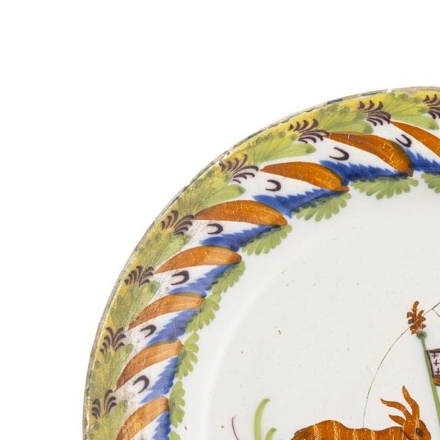 Earthenware - Earthenware plate - 19th century. Portuguese, 19th century, manufactured in the north. Decoration partly...