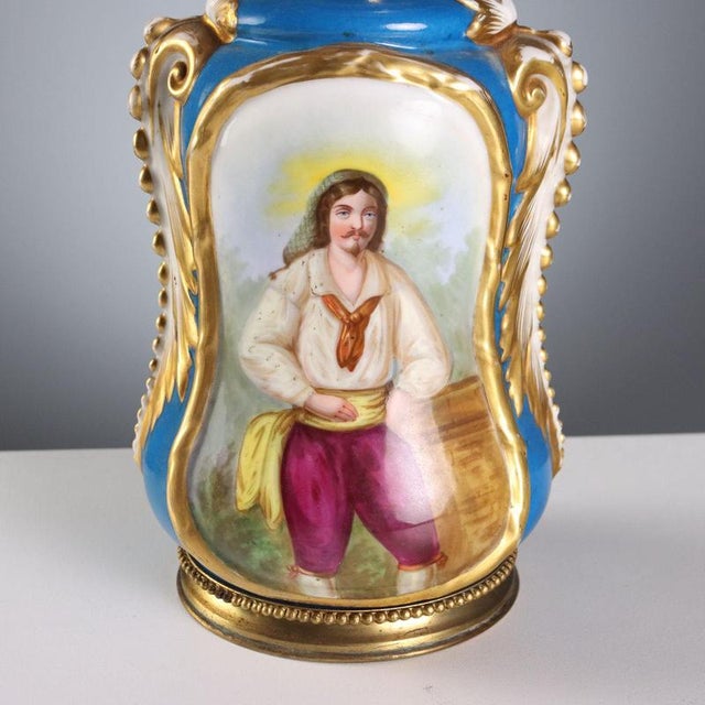 Metal Painted Ceramic and Bronze Table Lamps, Set of 2 For Sale - Image 7 of 10