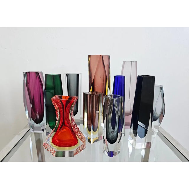 Mid-Century Modern Sommerso Glass Vases, Italy, 1970s, Set of 11 For Sale - Image 8 of 11
