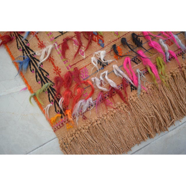 Handwoven Turkish Kilim Rug Anatolia Rug Antique Curtain - 6′7″ X 11′6″ For Sale - Image 15 of 16