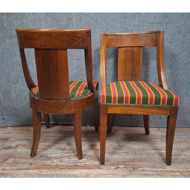 Wood Set of Two Empire Period Chairs in Walnut, Set of 2 For Sale - Image 7 of 11