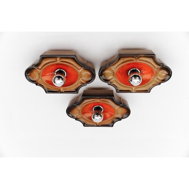 Mid-Century Modern Ceramic Wall Lights, 1960s, Set of 3 For Sale - Image 14 of 14