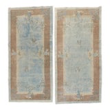 Pair of Soft Blue Chinese Art Deco Rugs, 3' X 5'10'' For Sale