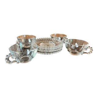 Vintage Imperial Candlewick Cup and Saucer - Set of 4 For Sale