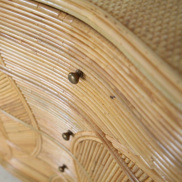 Wood Curved Rattan Chest of Drawers For Sale - Image 7 of 18