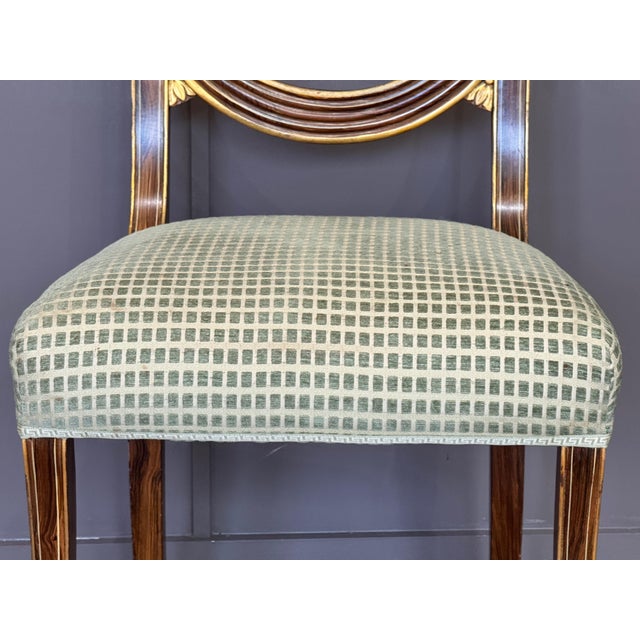 Wood Set of Eight Regency Style Faux Rosewood and Gilt Dining Chairs For Sale - Image 7 of 18