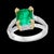 2.93 Carat Emerald Cut Colombian Emerald & 0.52Ct Diamond Ring 18K White/Y Gold For Sale - Image 16 of 18