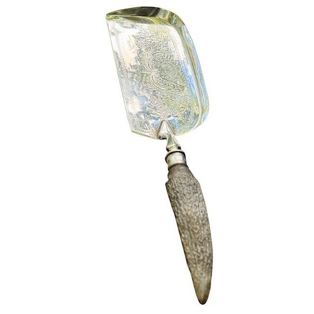 Handsome early 20th century antique silver-plated crumb catcher crafted by Harrison Fisher & Company of Sheffield England...