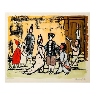1972 Frank Kleinholz Trick or Treat Hand-Colored Serigraph For Sale