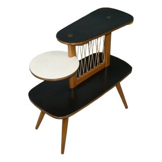 Large Tiered Flower Stand in Two-Tone Black, 1960s For Sale