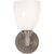 Wilton Single Bath Light in Antique Nickel with White Glass Designer: Chapman & Myers Height: 10.25" Extension: 8.75"...