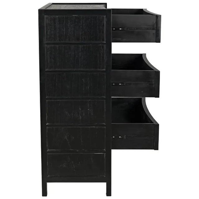 NOIR Hampton Tall Boy, Hand Rubbed Black For Sale In Los Angeles - Image 6 of 10