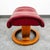 Mid Century Danish Modern Lounge Chair Leather Ekornes Red Recliner Ottoman For Sale - Image 10 of 11