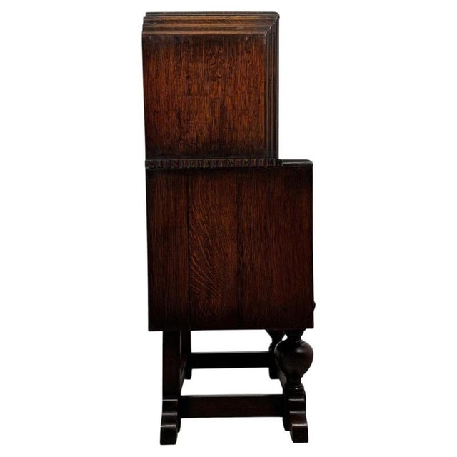 Brown Antique Early 20th Century Edwardian Oak Bureau For Sale - Image 8 of 14