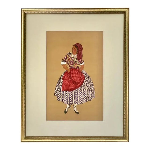Vintage French Regional Costume Print 1929 Woman From Nice France For Sale In New York - Image 6 of 6