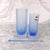 Contemporary 1970s Blue Cut to Clear Bar Ware Set With Serving Pitcher and Five Glasses - Set of 7 For Sale - Image 3 of 13