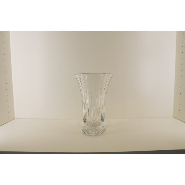 Vintage Crystal Flared Cut-Glass Vase For Sale - Image 10 of 13
