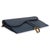 Blue Grained Calfskin Small Saddle Pouch With Chain For Sale In New York - Image 6 of 6