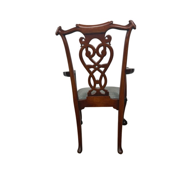Vintage Maitland-Smith Chippendale Carved Armchair With Ball-and-Claw Feet For Sale In Philadelphia - Image 6 of 12