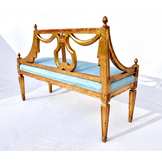 Louis XVI French Recamiere Bench Settee For Sale - Image 9 of 12