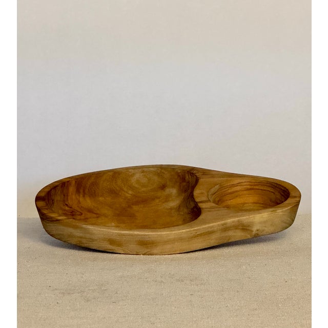 Vintage Wooden Olive Tray, 9 w x 1 h x 5 d. Made of olive wood, great piece. large side for whole olives, smaller side for...