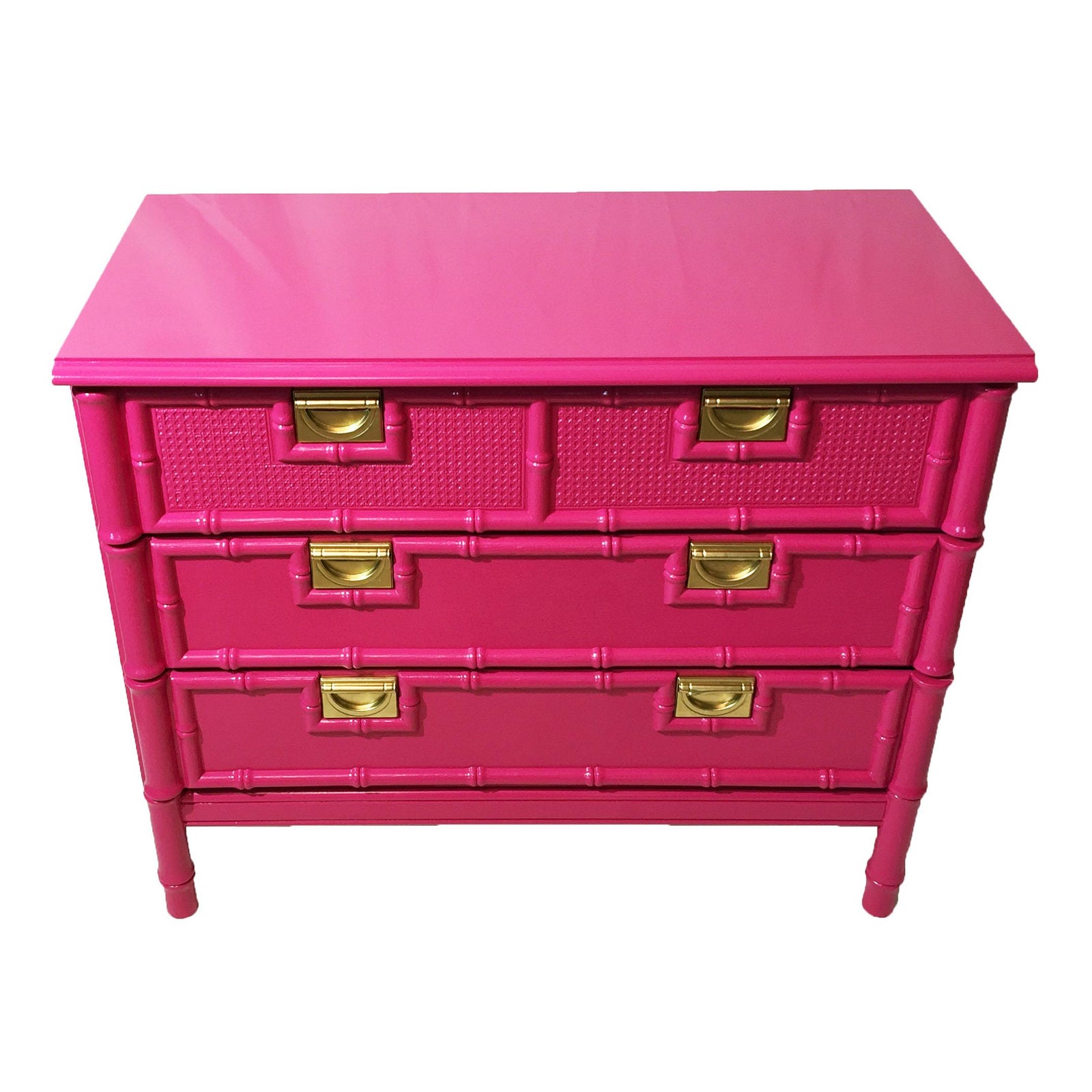 Vintage FauxBamboo Pink Chest of Drawers Chairish