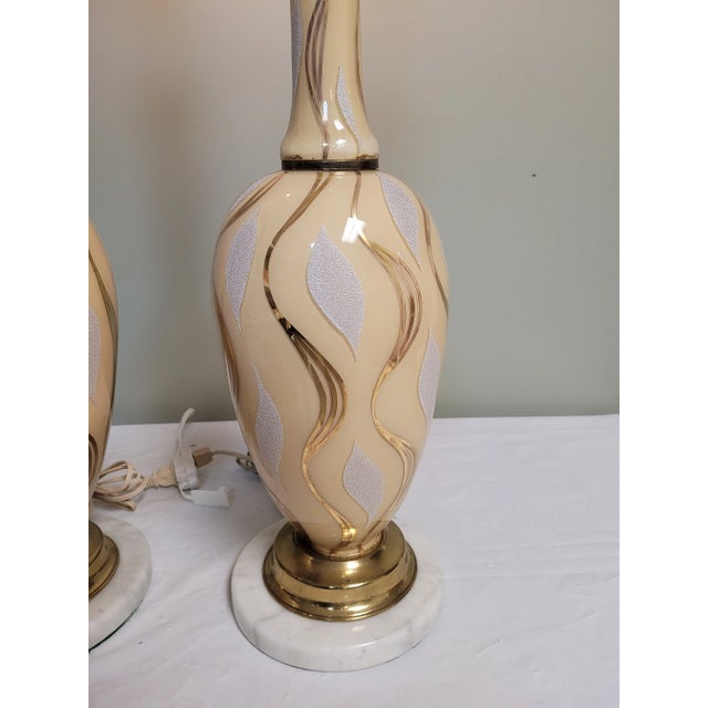1950s Pair of Hollywood Regency Lamps For Sale - Image 11 of 11