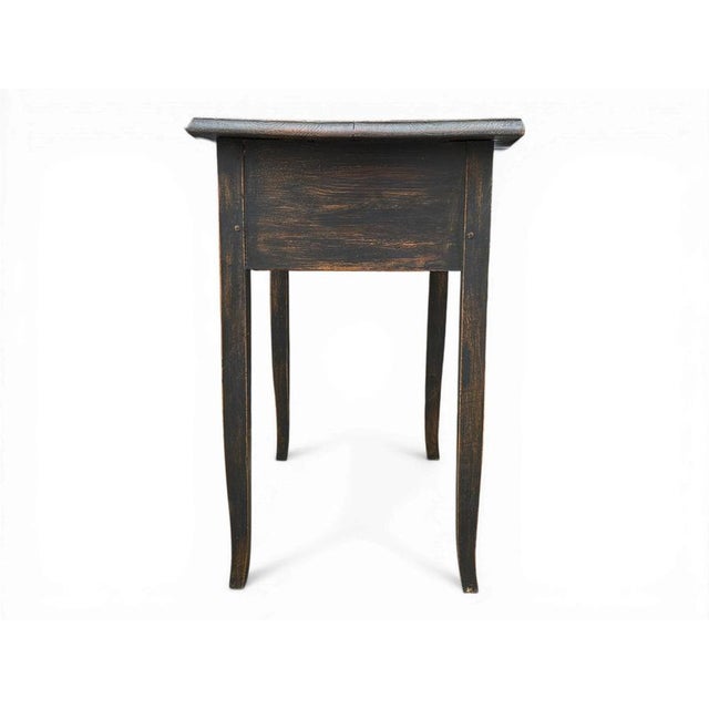 Dark Lacquered Fir Side Table For Sale - Image 5 of 13