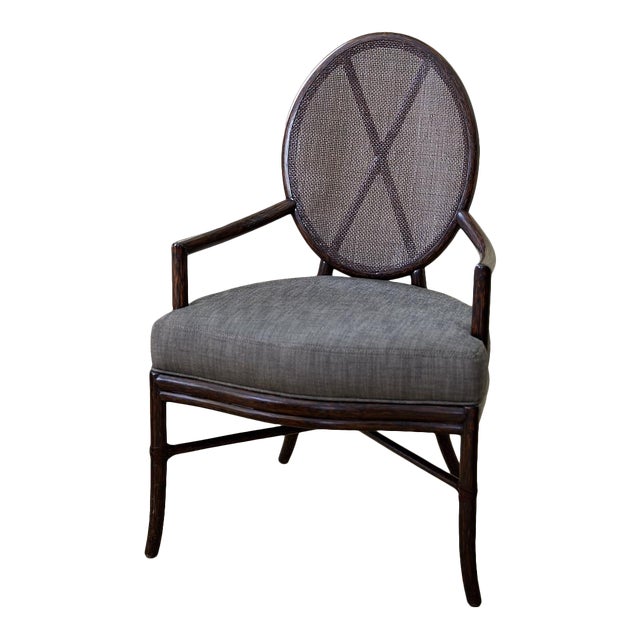McQuire Oval XBack Arm Chair by Barbara Barry Chairish