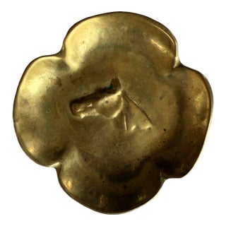 Vintage Virginia Metalworks Brass Trinket Dish With Horse For Sale