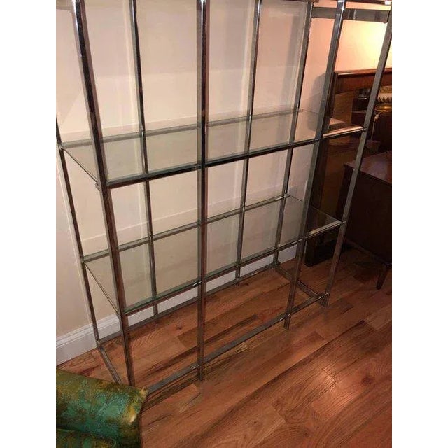 Chrome 1970s Milo Baughman Style Chrome Etagere For Sale - Image 8 of 12