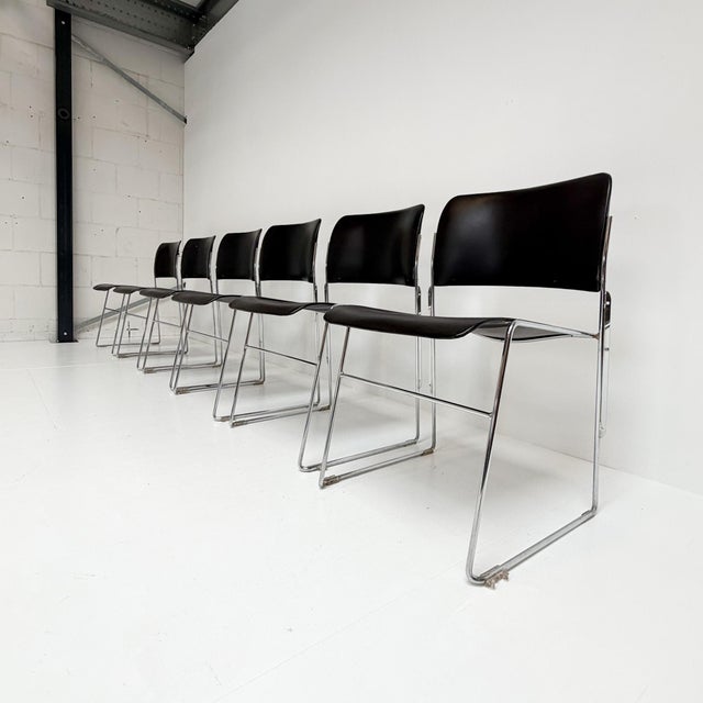 This is the 40/4 stacking chair by American designer David Rowland for HOWE. It is one of the most recognizable examples...