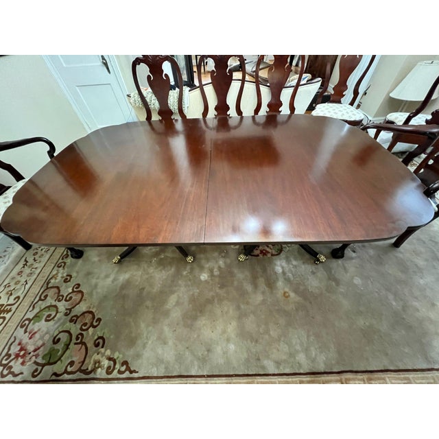 1980s Kindel Complete 11-Piece Chippendale Mahogany Dining Suite For Sale - Image 11 of 17