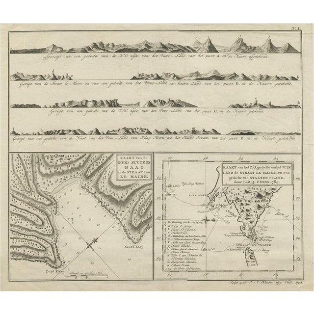 Early 19th Century Antique Map of the Strait of Le Maire Between Terra Fuego and Staten Island, 1803 For Sale - Image 5 of 5
