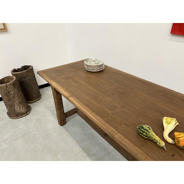 French Farm Table in Oak and Walnut, 1950s For Sale - Image 4 of 18