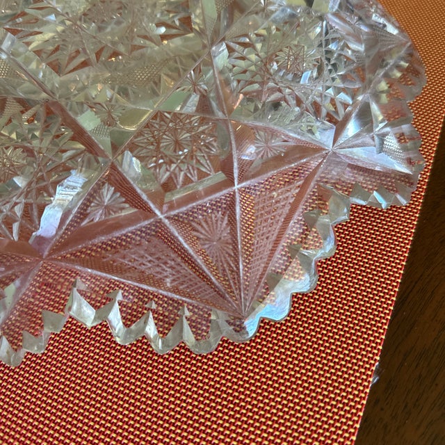 Transparent Early 20th Century American Brilliant Period Lead Crystal Cut Glass Bowl For Sale - Image 8 of 11