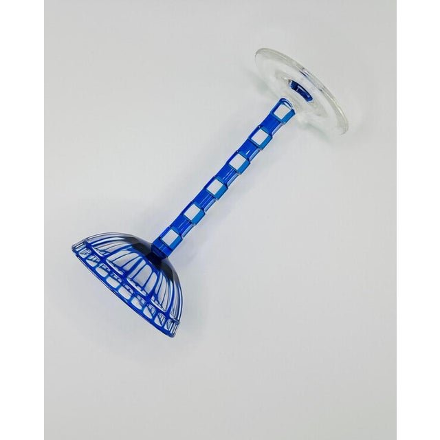 1900 - 1909 Blue Sweet Wine Glass by Otto Prutscher for Meyrs Neffe, 1908 For Sale - Image 5 of 10