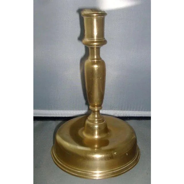 Brass 18th Century Continental Brass Baroque Candlestick For Sale - Image 8 of 8