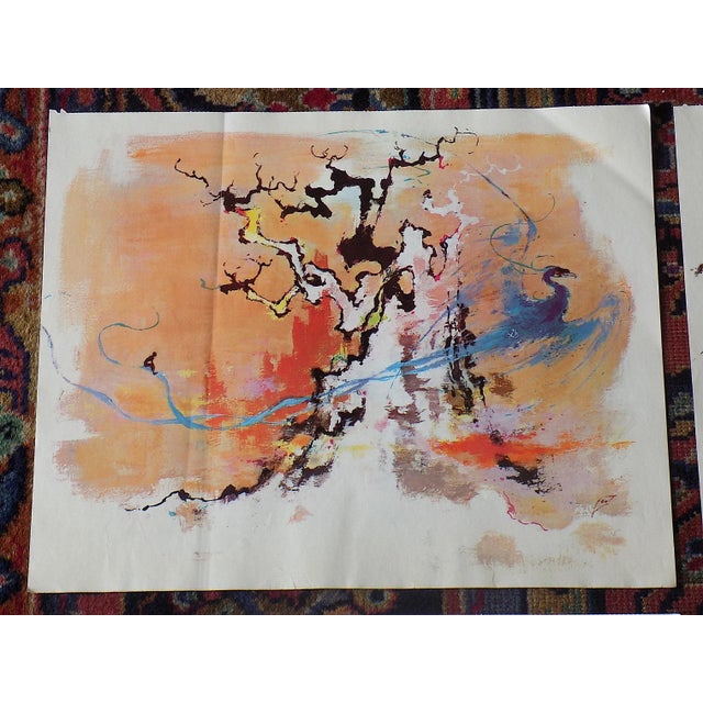 This vintage c.1959 set of six (6) lithographs (offset) after expressionist paintings by the listed Danish artist Otto...