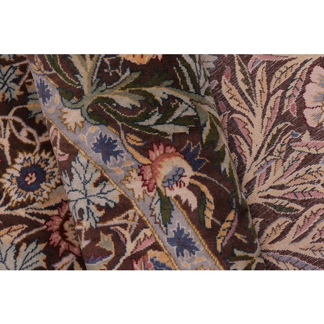 Textile Shabby Chic Botanical 1990's Pak-Persian Brown/Gray Wool Round Rug - 6'2'' X 6'3'' For Sale - Image 7 of 9