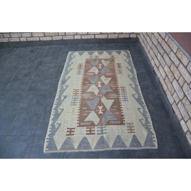 1960's Vintage Turkish Tribal Kilim Rug- 3′4″ × 5′7″ For Sale - Image 10 of 10
