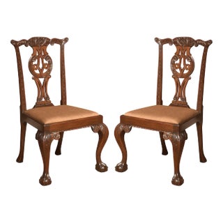 Set of Chippendale Revival Side Chairs, 1890s For Sale